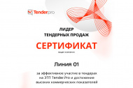 О вручении сертификата «Лидер тендерных продаж» 2025 в Челябинске 